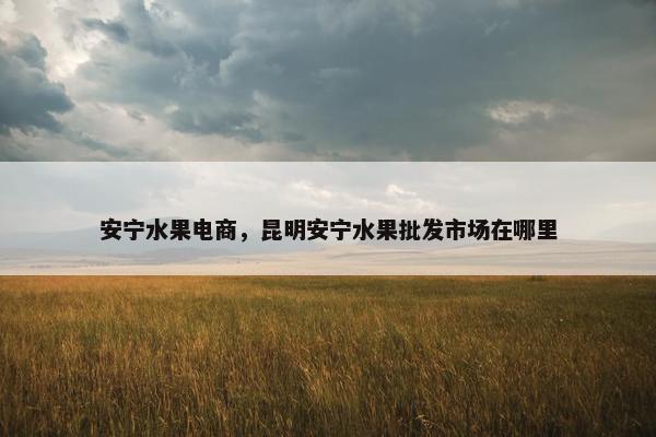 安宁水果电商，昆明安宁水果批发市场在哪里