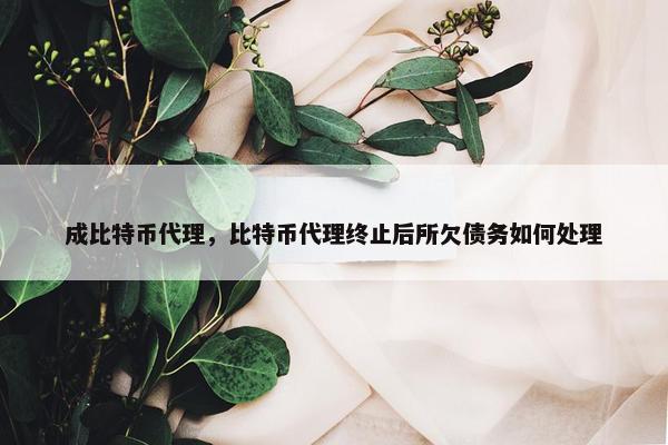 成比特币代理，比特币代理终止后所欠债务如何处理