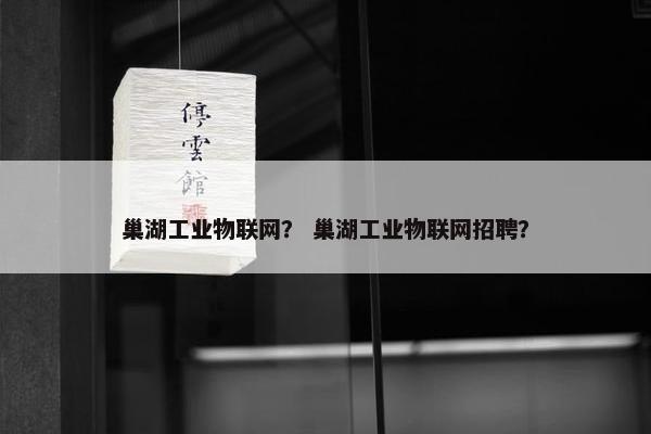 巢湖工业物联网？ 巢湖工业物联网招聘？
