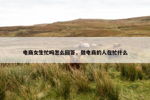 电商女生忙吗怎么回答，做电商的人在忙什么