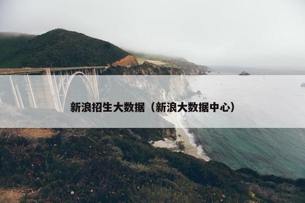 新浪招生大数据（新浪大数据中心）