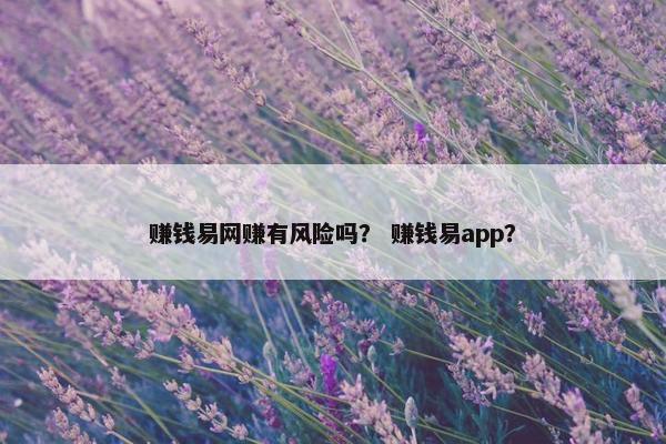 赚钱易网赚有风险吗？ 赚钱易app？