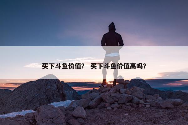 买下斗鱼价值？ 买下斗鱼价值高吗？