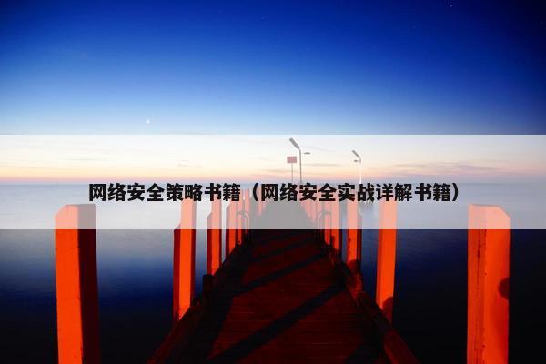 网络安全策略书籍（网络安全实战详解书籍）
