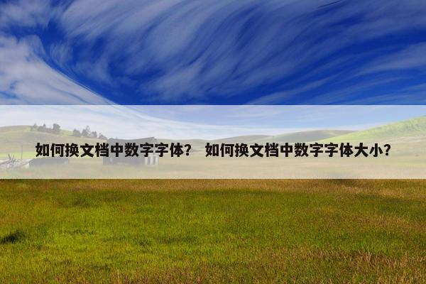 如何换文档中数字字体？ 如何换文档中数字字体大小？
