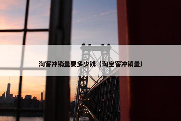 淘客冲销量要多少钱（淘宝客冲销量）