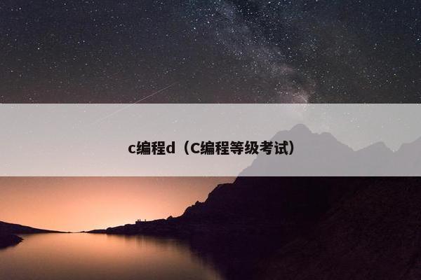 c编程d（C编程等级考试）