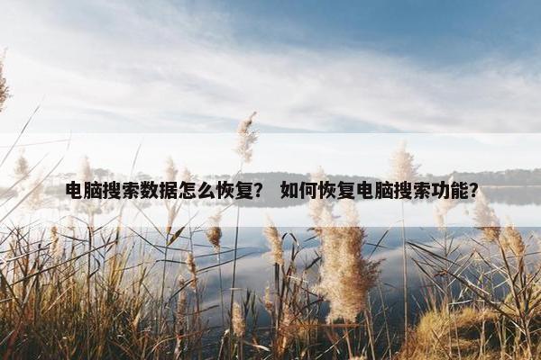 电脑搜索数据怎么恢复？ 如何恢复电脑搜索功能？