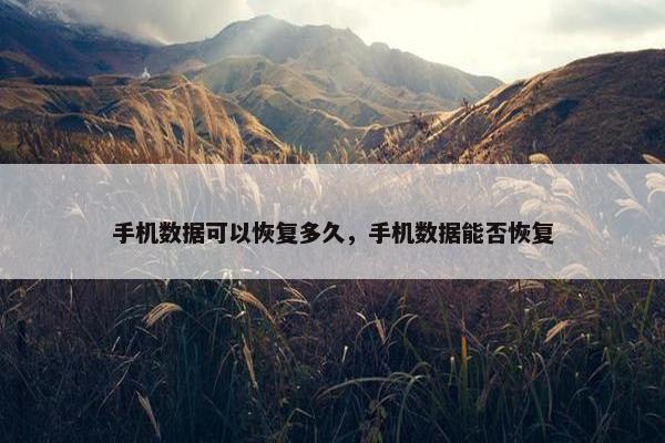 手机数据可以恢复多久，手机数据能否恢复