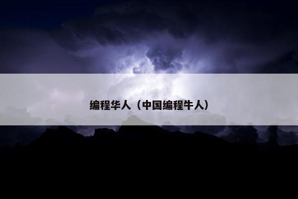 编程华人（中国编程牛人）