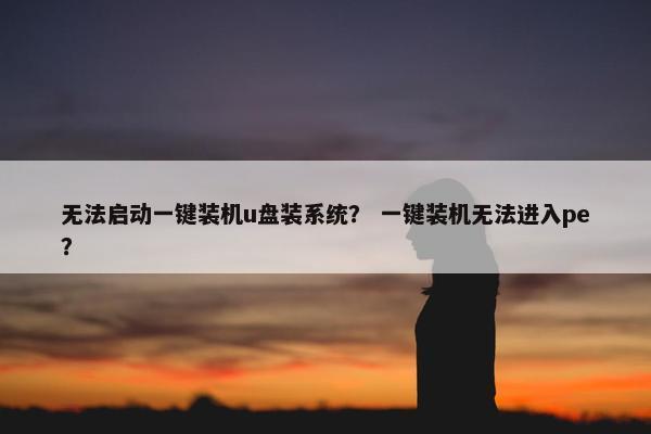 无法启动一键装机u盘装系统？ 一键装机无法进入pe？