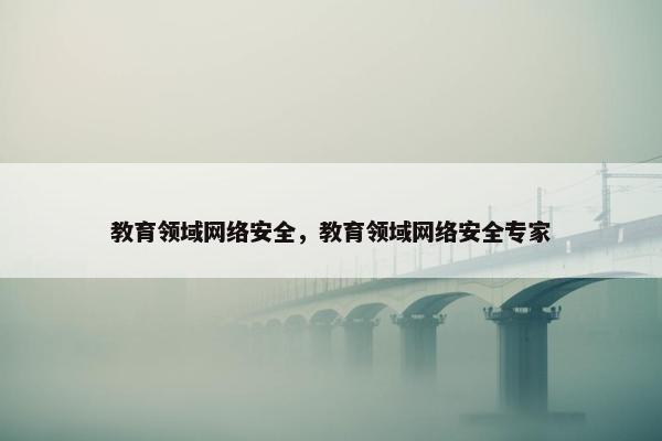 教育领域网络安全，教育领域网络安全专家