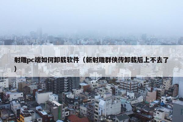 射雕pc端如何卸载软件（新射雕群侠传卸载后上不去了）