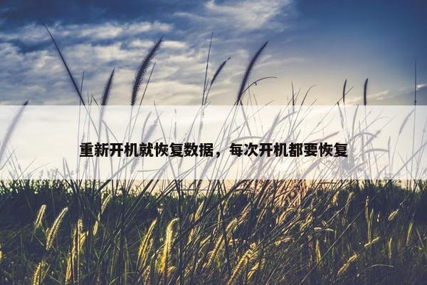 重新开机就恢复数据，每次开机都要恢复