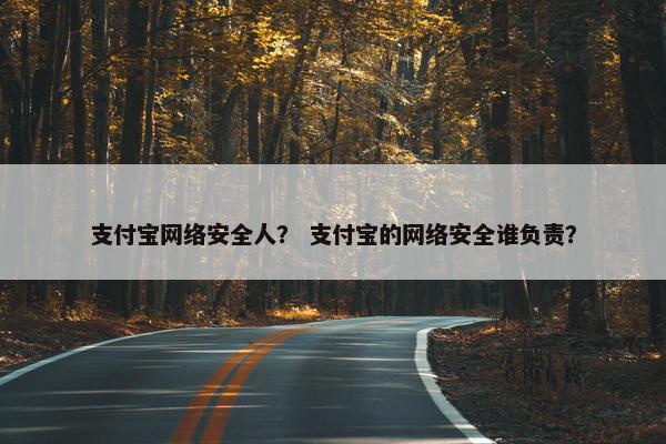 支付宝网络安全人？ 支付宝的网络安全谁负责？