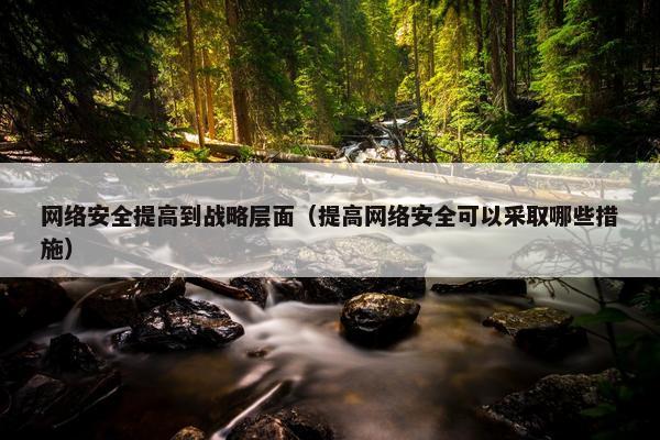 网络安全提高到战略层面（提高网络安全可以采取哪些措施）