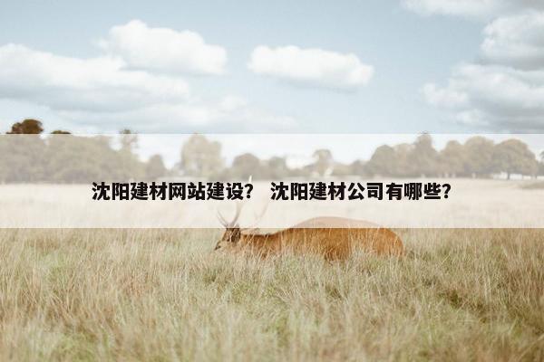 沈阳建材网站建设？ 沈阳建材公司有哪些？