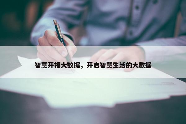 智慧开福大数据，开启智慧生活的大数据