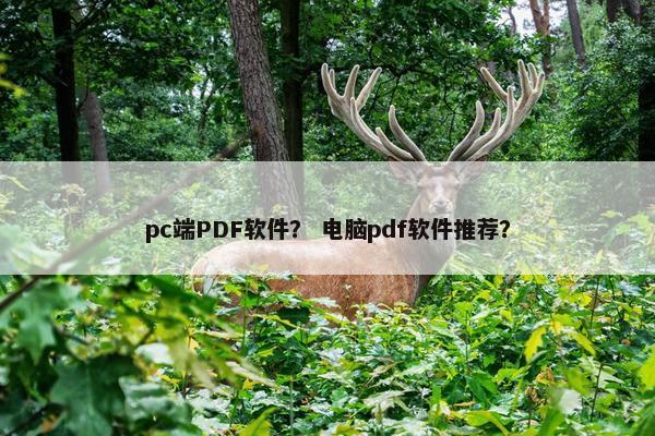 pc端PDF软件？ 电脑pdf软件推荐？