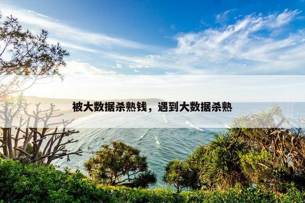 被大数据杀熟钱，遇到大数据杀熟