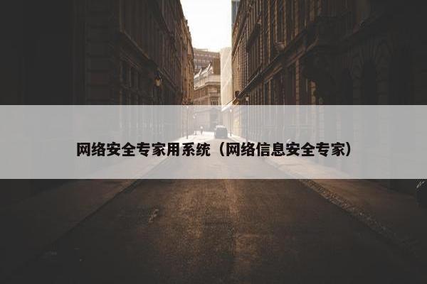 网络安全专家用系统（网络信息安全专家）