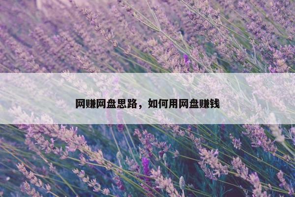 网赚网盘思路，如何用网盘赚钱