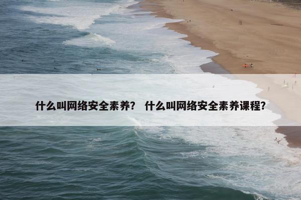 什么叫网络安全素养？ 什么叫网络安全素养课程？