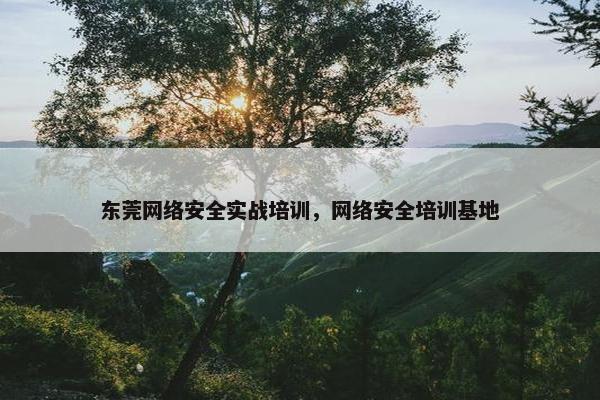 东莞网络安全实战培训，网络安全培训基地