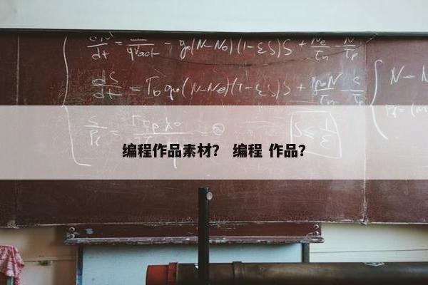 编程作品素材？ 编程 作品？