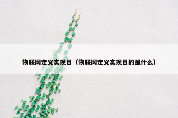 物联网定义实现目（物联网定义实现目的是什么）