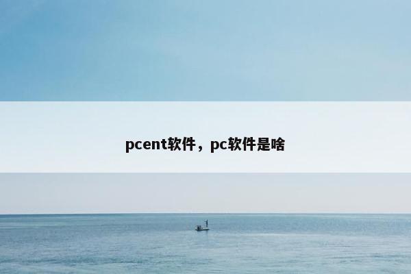 pcent软件，pc软件是啥