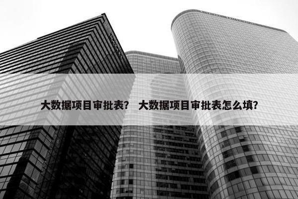 大数据项目审批表？ 大数据项目审批表怎么填？