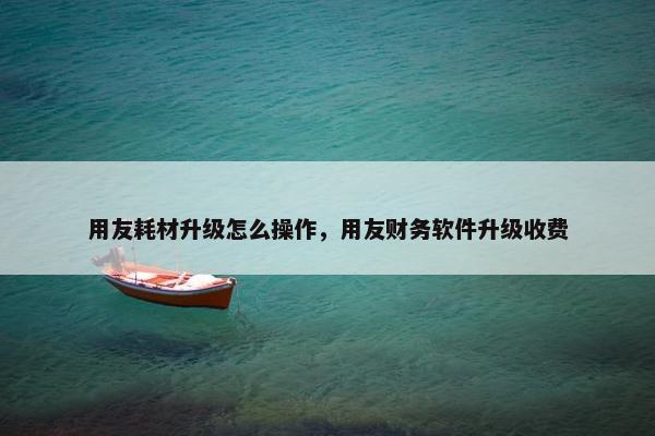 用友耗材升级怎么操作，用友财务软件升级收费