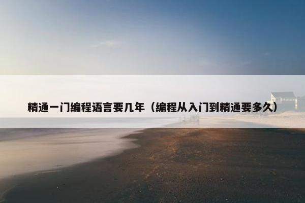 精通一门编程语言要几年（编程从入门到精通要多久）