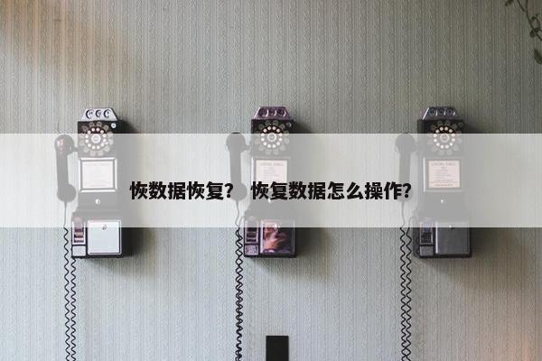 恢数据恢复？ 恢复数据怎么操作？