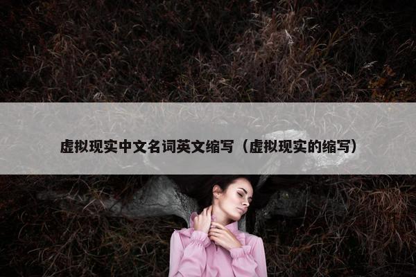 虚拟现实中文名词英文缩写（虚拟现实的缩写）