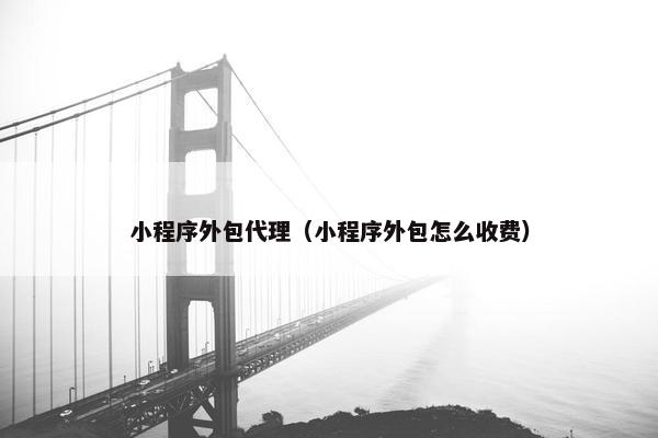 小程序外包代理（小程序外包怎么收费）
