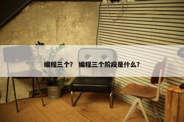 编程三个？ 编程三个阶段是什么？