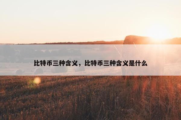 比特币三种含义，比特币三种含义是什么