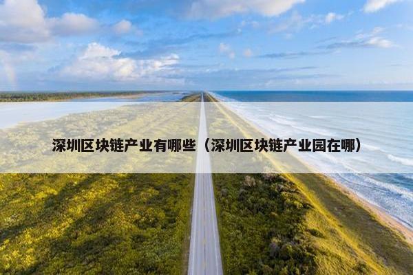 深圳区块链产业有哪些（深圳区块链产业园在哪）