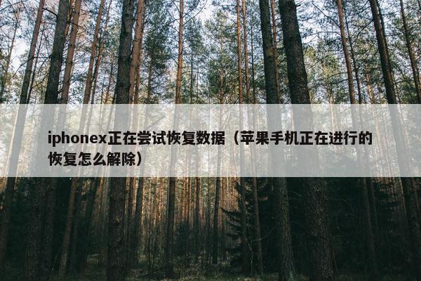 iphonex正在尝试恢复数据（苹果手机正在进行的恢复怎么解除）