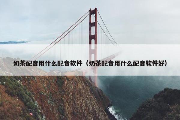 奶茶配音用什么配音软件（奶茶配音用什么配音软件好）