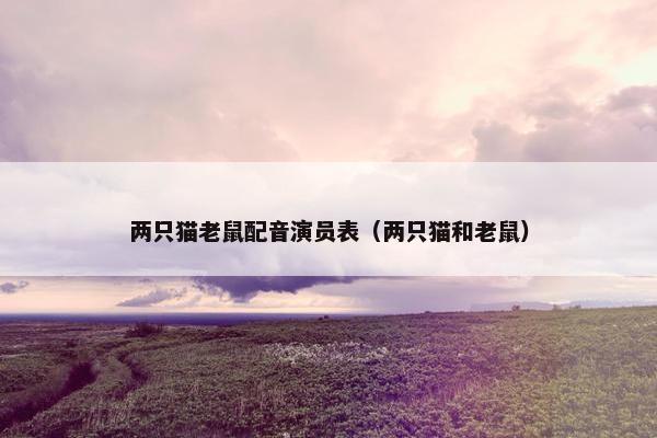 两只猫老鼠配音演员表（两只猫和老鼠）