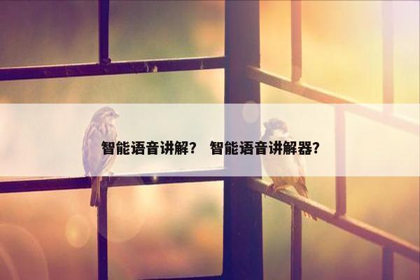 智能语音讲解？ 智能语音讲解器？