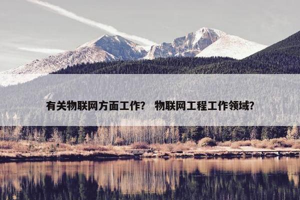 有关物联网方面工作？ 物联网工程工作领域？