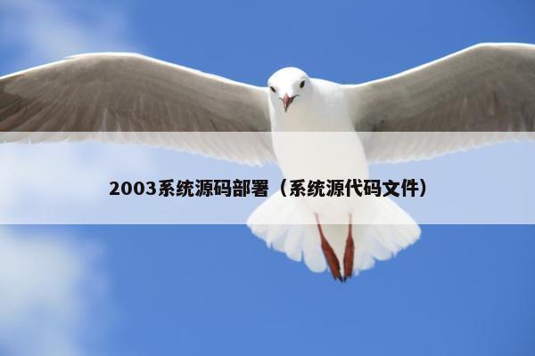 2003系统源码部署（系统源代码文件）