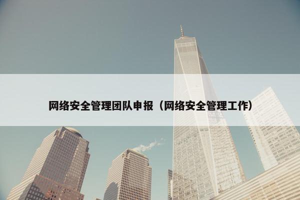 网络安全管理团队申报（网络安全管理工作）