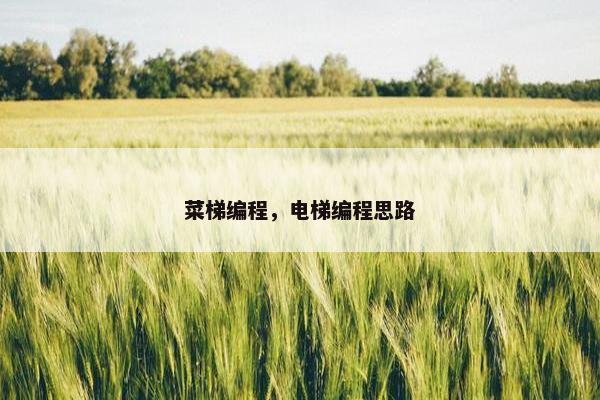 菜梯编程，电梯编程思路