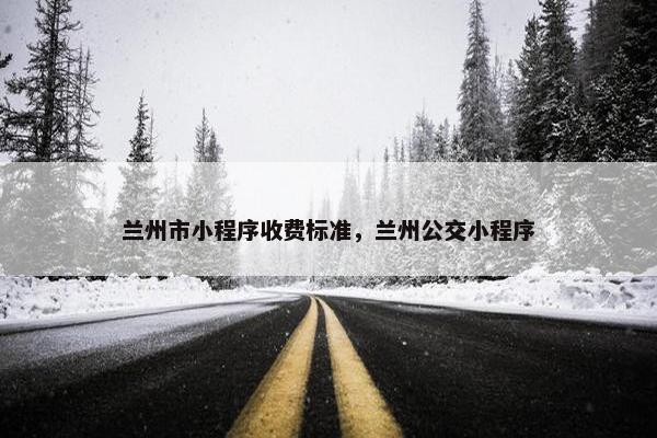 兰州市小程序收费标准，兰州公交小程序