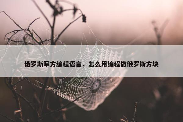 俄罗斯军方编程语言，怎么用编程做俄罗斯方块